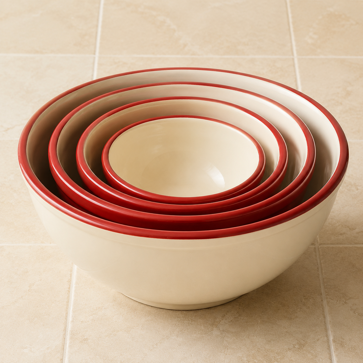 Bowls on a cookshop shelf